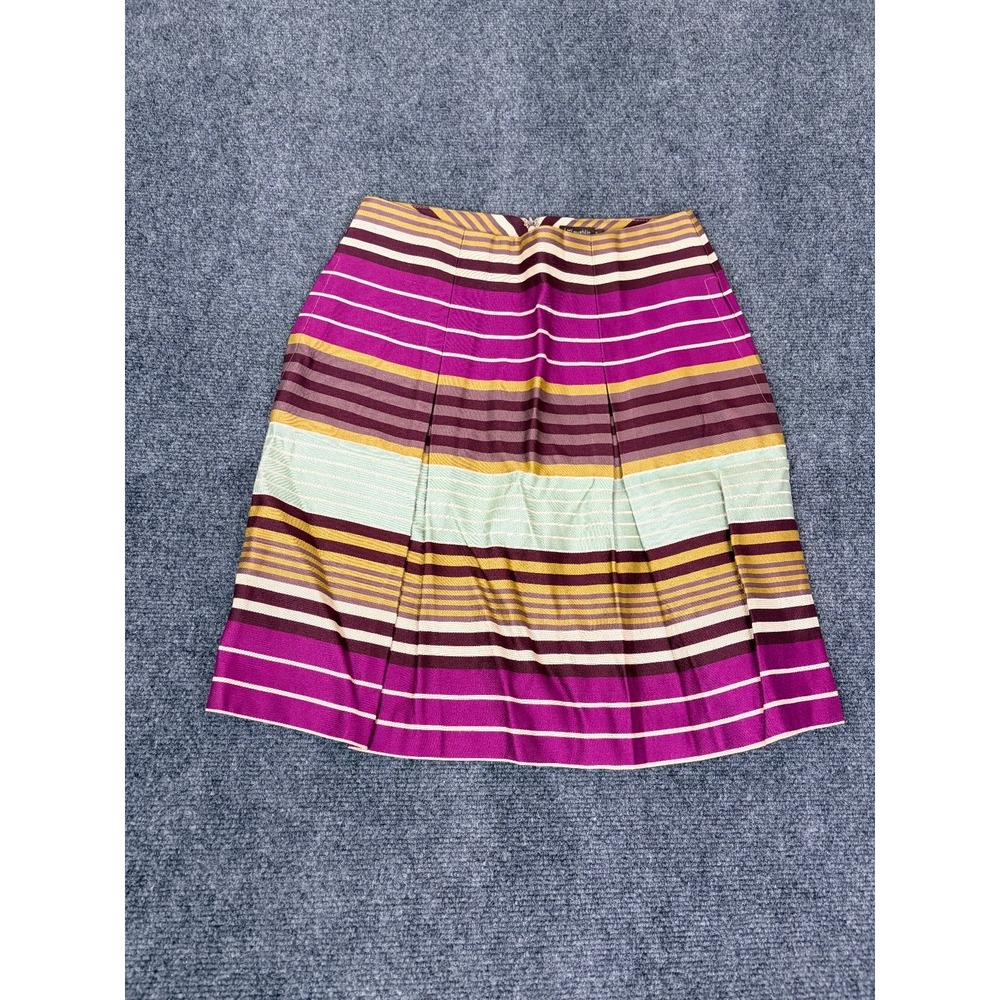 J. Mclaughlin Women Lucia Striped Fushia Pleated Pencil Skirt Size 2 NWT